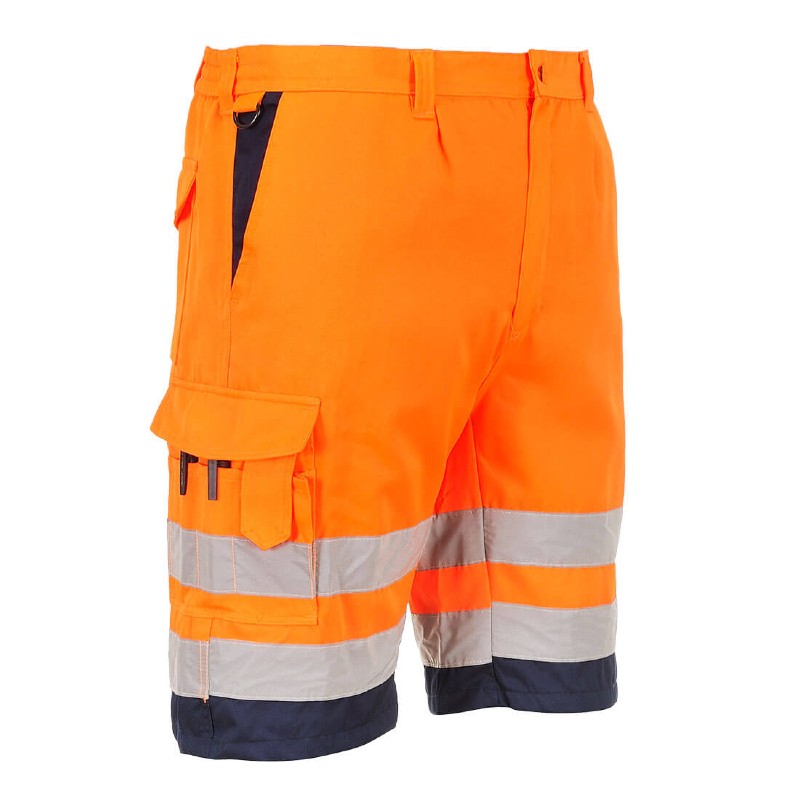 L043-portwest-hi-vis-work-shorts-orange-navy-1